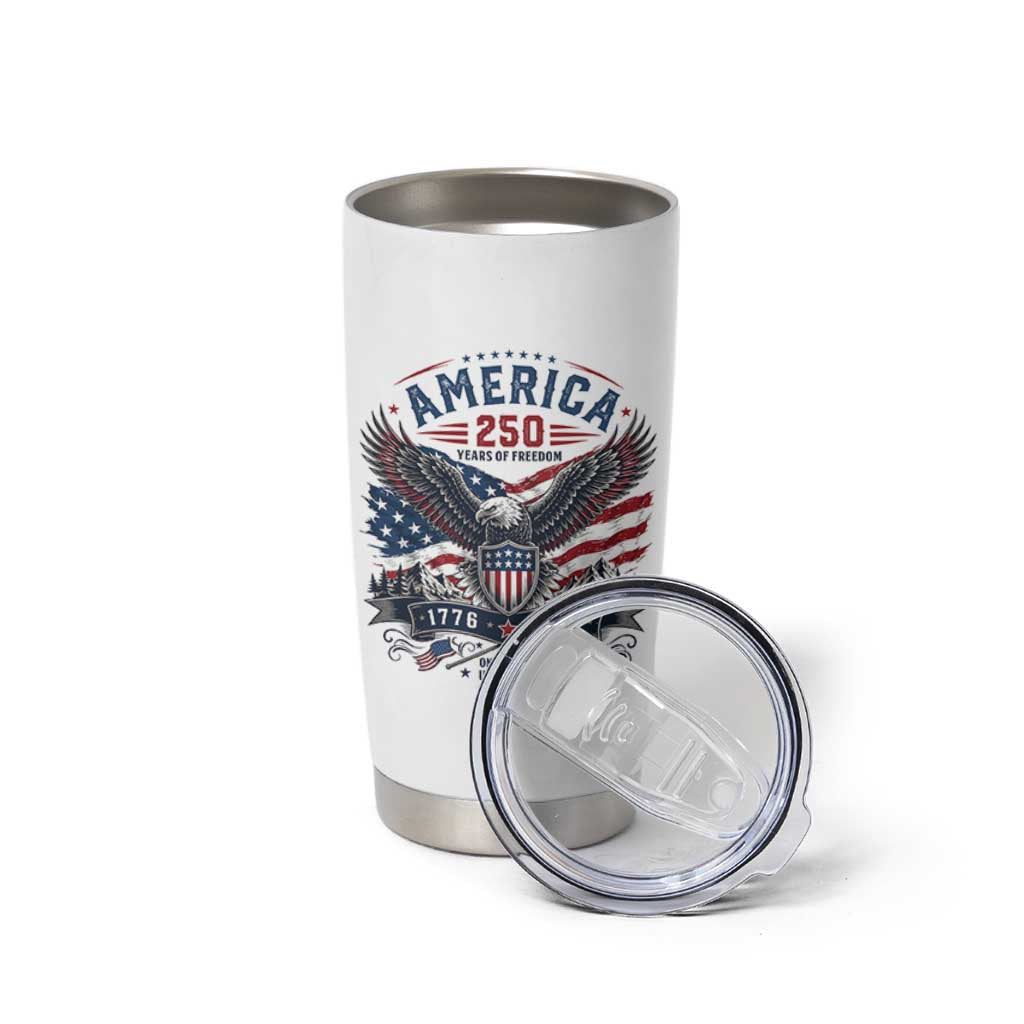 250 Years of Freedom Patriotic Eagle Tumbler Cup One Nation Under God 1776-2026 250th Anniversary