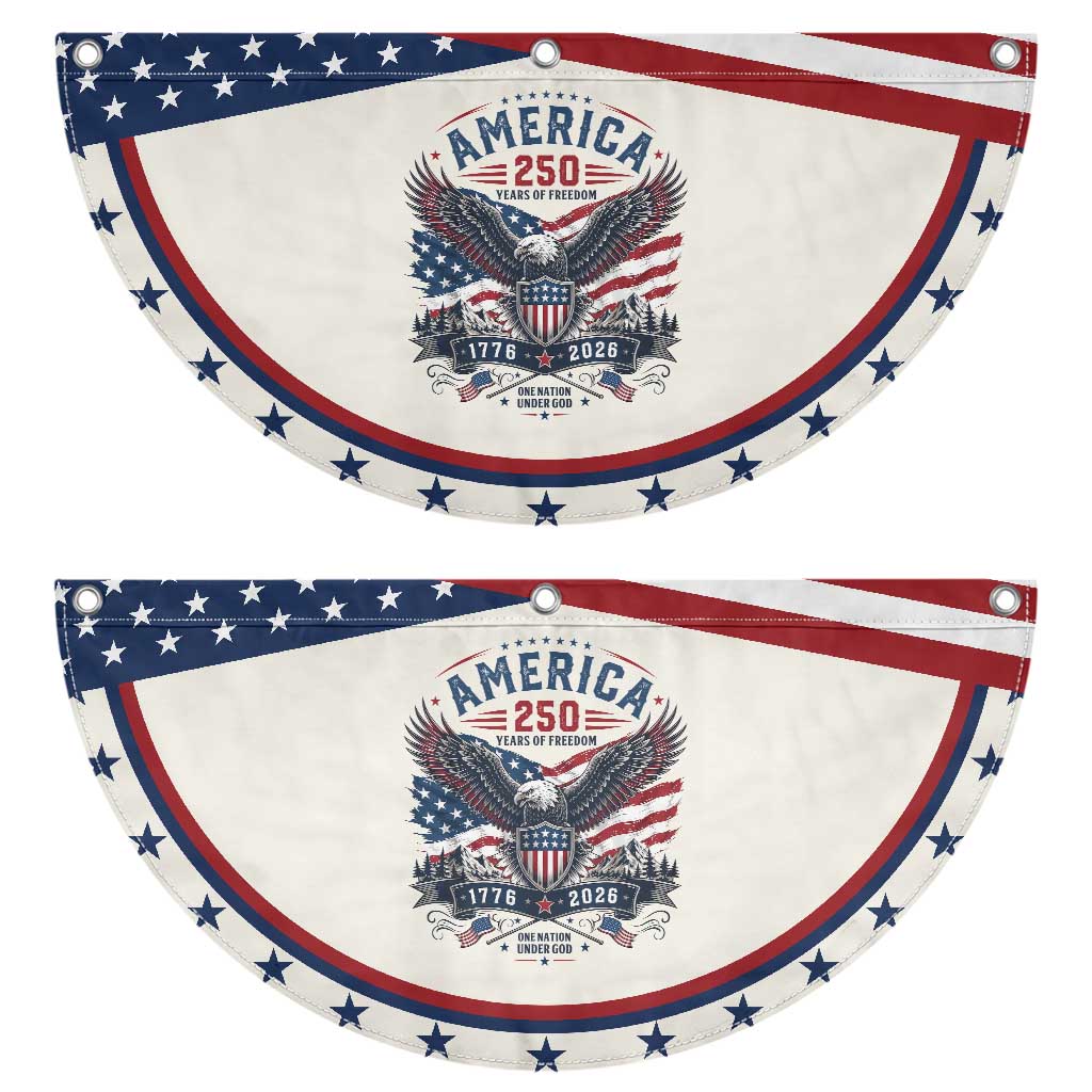 250 Years of Freedom Eagle Patriotic Fan Flag One Nation Under God 1776-2026 250th Anniversary