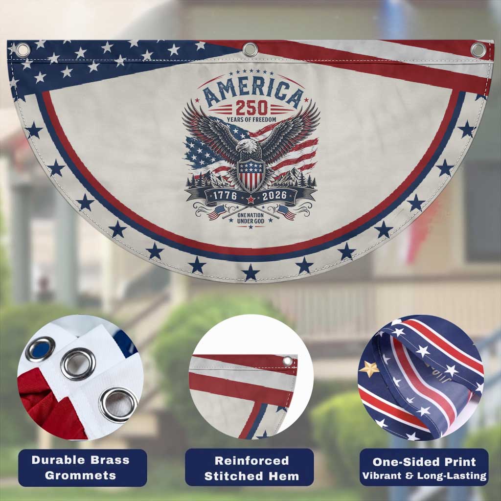 250 Years of Freedom Eagle Patriotic Fan Flag One Nation Under God 1776-2026 250th Anniversary