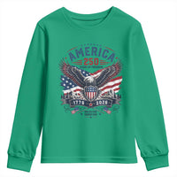250 Years of Freedom Patriotic Eagle Youth Sweatshirt One Nation Under God 1776-2026 250th Anniversary