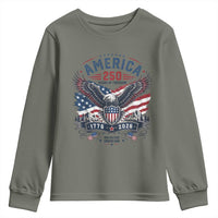 250 Years of Freedom Patriotic Eagle Youth Sweatshirt One Nation Under God 1776-2026 250th Anniversary