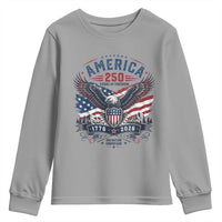 250 Years of Freedom Patriotic Eagle Youth Sweatshirt One Nation Under God 1776-2026 250th Anniversary