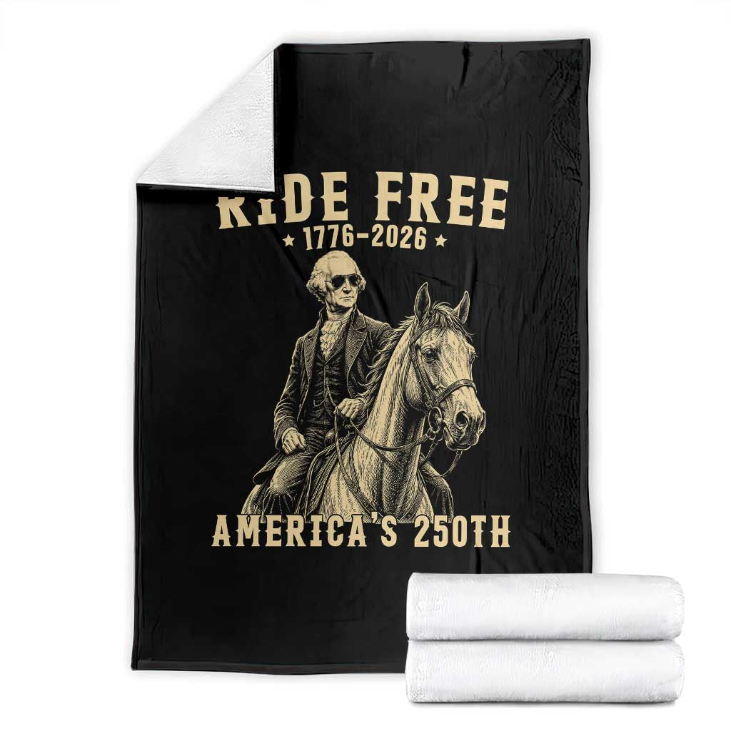 Ride Free 1776-2026 George Washington on Horseback Graphic Throw Blanket Vintage 250th Anniversary Semiquincentennial