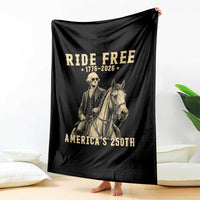 Ride Free 1776-2026 George Washington on Horseback Graphic Throw Blanket Vintage 250th Anniversary Semiquincentennial