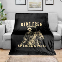 Ride Free 1776-2026 George Washington on Horseback Graphic Throw Blanket Vintage 250th Anniversary Semiquincentennial