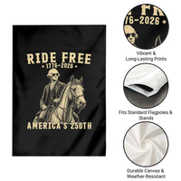 Ride Free 1776-2026 George Washington on Horseback Graphic Garden Flag Vintage 250th Anniversary Semiquincentennial