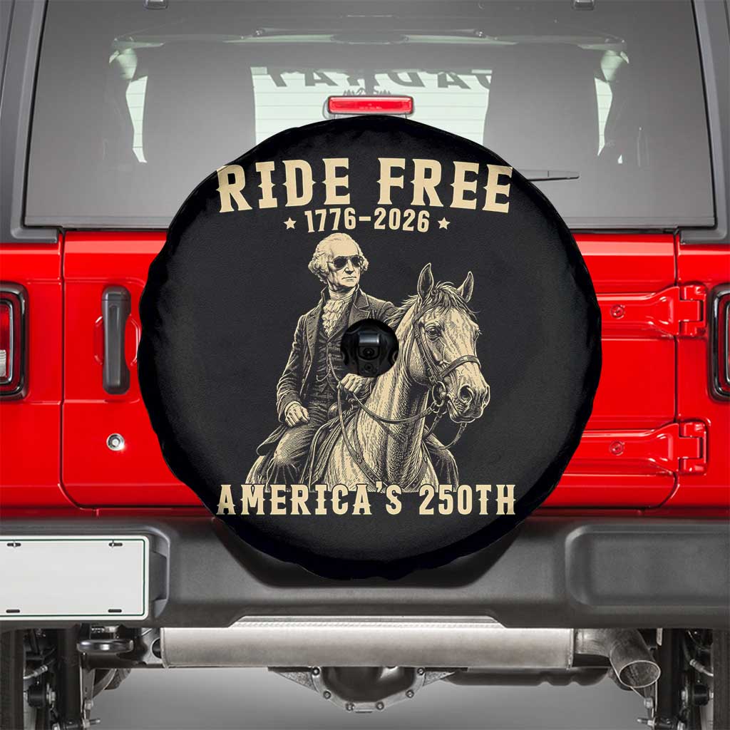Ride Free 1776-2026 George Washington on Horseback Graphic Spare Tire Cover Vintage 250th Anniversary Semiquincentennial