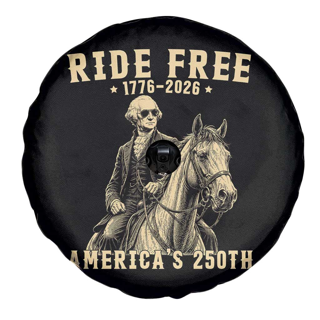 Ride Free 1776-2026 George Washington on Horseback Graphic Spare Tire Cover Vintage 250th Anniversary Semiquincentennial