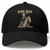 Ride Free 1776-2026 George Washington on Horseback Graphic Baseball Cap Vintage 250th Anniversary Semiquincentennial