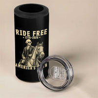 Ride Free 1776-2026 George Washington on Horseback Graphic 4 in 1 Can Cooler Tumbler Vintage 250th Anniversary Semiquincentennial