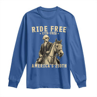 Ride Free 1776-2026 George Washington on Horseback Graphic Long Sleeve Shirt Vintage 250th Anniversary Semiquincentennial
