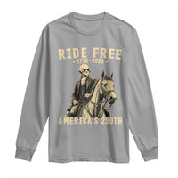 Ride Free 1776-2026 George Washington on Horseback Graphic Long Sleeve Shirt Vintage 250th Anniversary Semiquincentennial