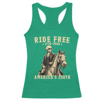 Ride Free 1776-2026 George Washington on Horseback Graphic Racerback Tank Top Vintage 250th Anniversary Semiquincentennial