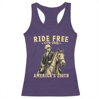 Ride Free 1776-2026 George Washington on Horseback Graphic Racerback Tank Top Vintage 250th Anniversary Semiquincentennial