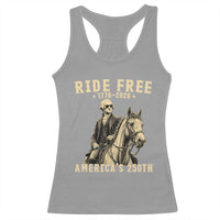 Ride Free 1776-2026 George Washington on Horseback Graphic Racerback Tank Top Vintage 250th Anniversary Semiquincentennial