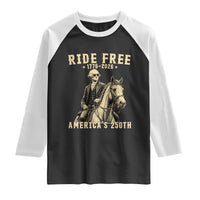 Ride Free 1776-2026 George Washington on Horseback Graphic Raglan Shirt Vintage 250th Anniversary Semiquincentennial