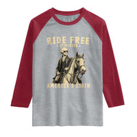 Ride Free 1776-2026 George Washington on Horseback Graphic Raglan Shirt Vintage 250th Anniversary Semiquincentennial