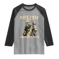 Ride Free 1776-2026 George Washington on Horseback Graphic Raglan Shirt Vintage 250th Anniversary Semiquincentennial