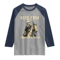 Ride Free 1776-2026 George Washington on Horseback Graphic Raglan Shirt Vintage 250th Anniversary Semiquincentennial