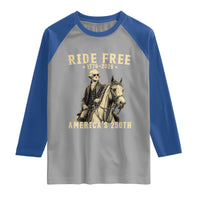 Ride Free 1776-2026 George Washington on Horseback Graphic Raglan Shirt Vintage 250th Anniversary Semiquincentennial