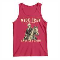 Ride Free 1776-2026 George Washington on Horseback Graphic Tank Top Vintage 250th Anniversary Semiquincentennial