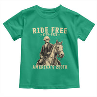 Ride Free 1776-2026 George Washington on Horseback Graphic Toddler T Shirt Vintage 250th Anniversary Semiquincentennial