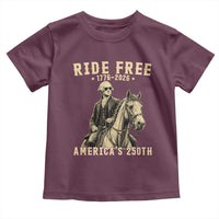 Ride Free 1776-2026 George Washington on Horseback Graphic Toddler T Shirt Vintage 250th Anniversary Semiquincentennial