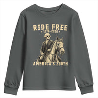 Ride Free 1776-2026 George Washington on Horseback Graphic Youth Sweatshirt Vintage 250th Anniversary Semiquincentennial