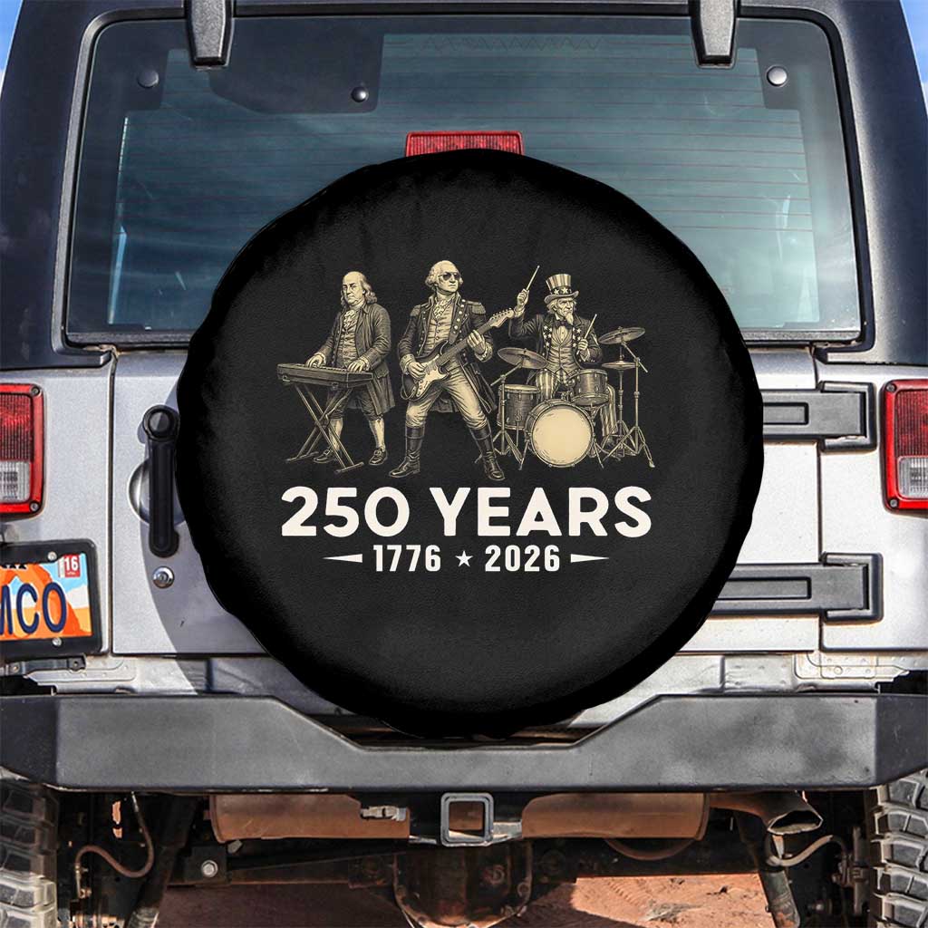250 Years 1776-2026 Founding Fathers Rock Band Spare Tire Cover George Washington Benjamin Franklin Uncle Sam