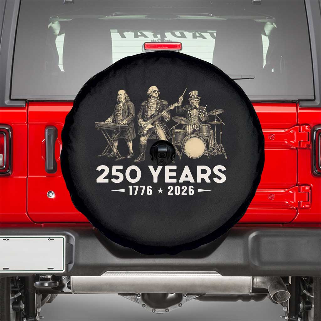 250 Years 1776-2026 Founding Fathers Rock Band Spare Tire Cover George Washington Benjamin Franklin Uncle Sam