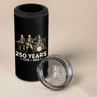 250 Years 1776-2026 Founding Fathers Rock Band 4 in 1 Can Cooler Tumbler George Washington Benjamin Franklin Uncle Sam