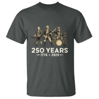 250 Years 1776-2026 Founding Fathers Rock Band T Shirt George Washington Benjamin Franklin Uncle Sam