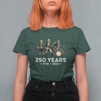 250 Years 1776-2026 Founding Fathers Rock Band T Shirt For Women George Washington Benjamin Franklin Uncle Sam