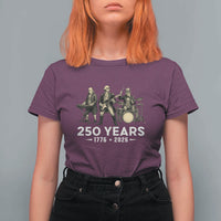 250 Years 1776-2026 Founding Fathers Rock Band T Shirt For Women George Washington Benjamin Franklin Uncle Sam