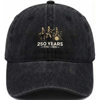 250 Years 1776-2026 Founding Fathers Rock Band Washed Cotton Baseball Cap George Washington Benjamin Franklin Uncle Sam