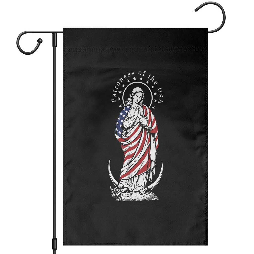 Patroness of the USA Virgin Mary Graphic Garden Flag Patriotic American Flag Catholic Faith
