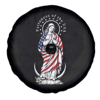 Patroness of the USA Virgin Mary Graphic Spare Tire Cover Patriotic American Flag Catholic Faith