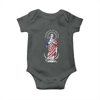 Patroness of the USA Virgin Mary Graphic Baby Onesie Patriotic American Flag Catholic Faith