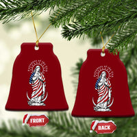 Patroness of the USA Virgin Mary Graphic Ceramic Ornament Patriotic American Flag Catholic Faith