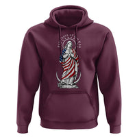 Patroness of the USA Virgin Mary Graphic Hoodie Patriotic American Flag Catholic Faith