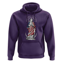 Patroness of the USA Virgin Mary Graphic Hoodie Patriotic American Flag Catholic Faith