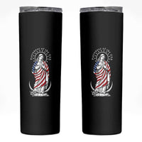 Patroness of the USA Virgin Mary Graphic Skinny Tumbler Patriotic American Flag Catholic Faith