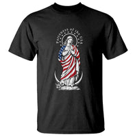 Patroness of the USA Virgin Mary Graphic T Shirt Patriotic American Flag Catholic Faith