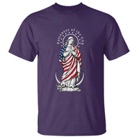 Patroness of the USA Virgin Mary Graphic T Shirt Patriotic American Flag Catholic Faith