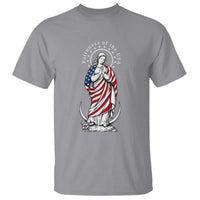 Patroness of the USA Virgin Mary Graphic T Shirt Patriotic American Flag Catholic Faith