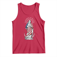 Patroness of the USA Virgin Mary Graphic Tank Top Patriotic American Flag Catholic Faith