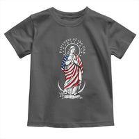 Patroness of the USA Virgin Mary Graphic Toddler T Shirt Patriotic American Flag Catholic Faith