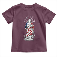 Patroness of the USA Virgin Mary Graphic Toddler T Shirt Patriotic American Flag Catholic Faith
