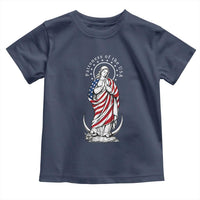 Patroness of the USA Virgin Mary Graphic Toddler T Shirt Patriotic American Flag Catholic Faith