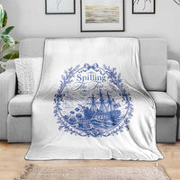 Spilling The Tea Since 1773 Boston Tea Party Throw Blanket Funny Historical Toile Graphic American History Humor